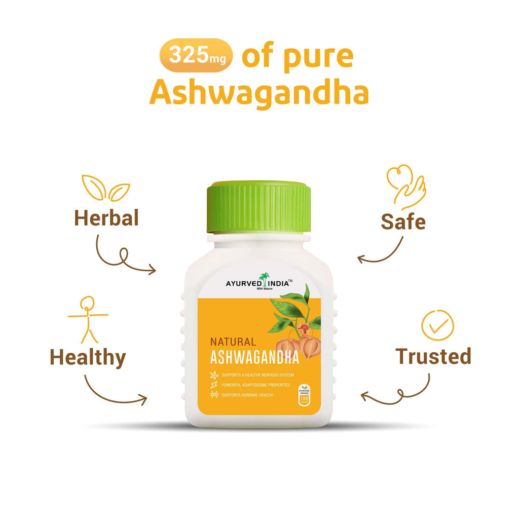 Ashwagandha | 100 Tablets Single Herbs Ayurved India 