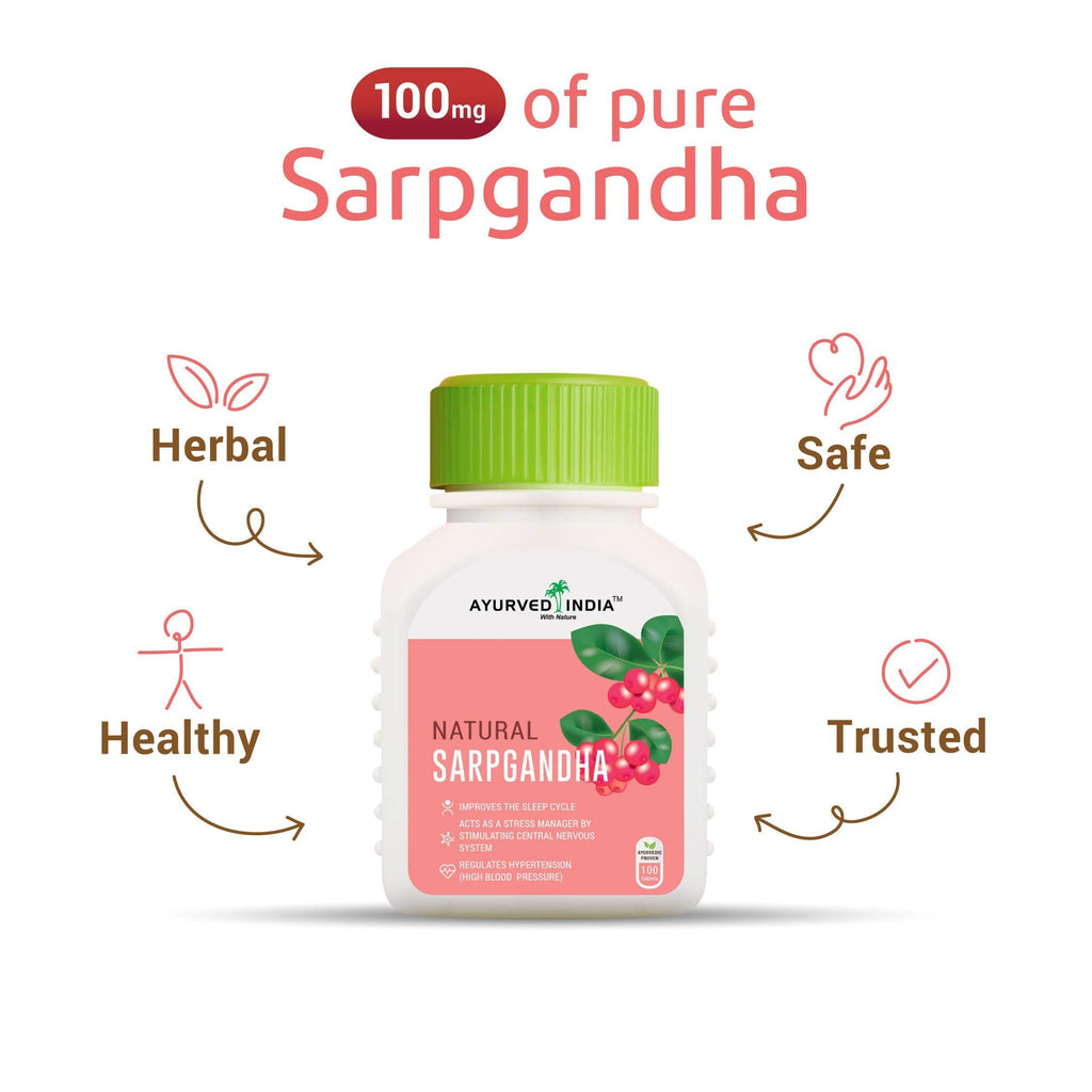 Sarpgandha-ds | 100 tablets Single Herbs Ayurved India 